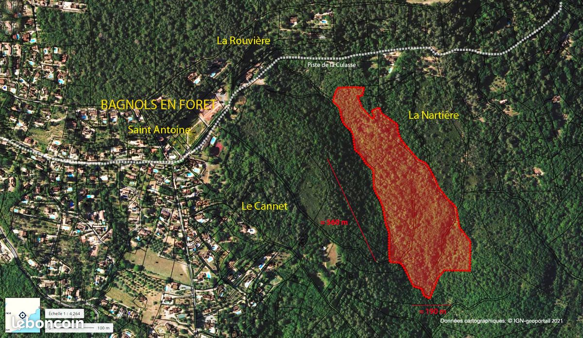 Terrain de loisirs non constructible de + 6,6 ha bagnols-en-forêt 83 var · 99 500 €