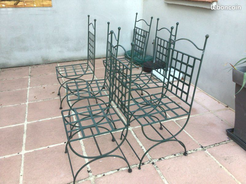 Lot de 6 chaises en fer forgé (image 2)