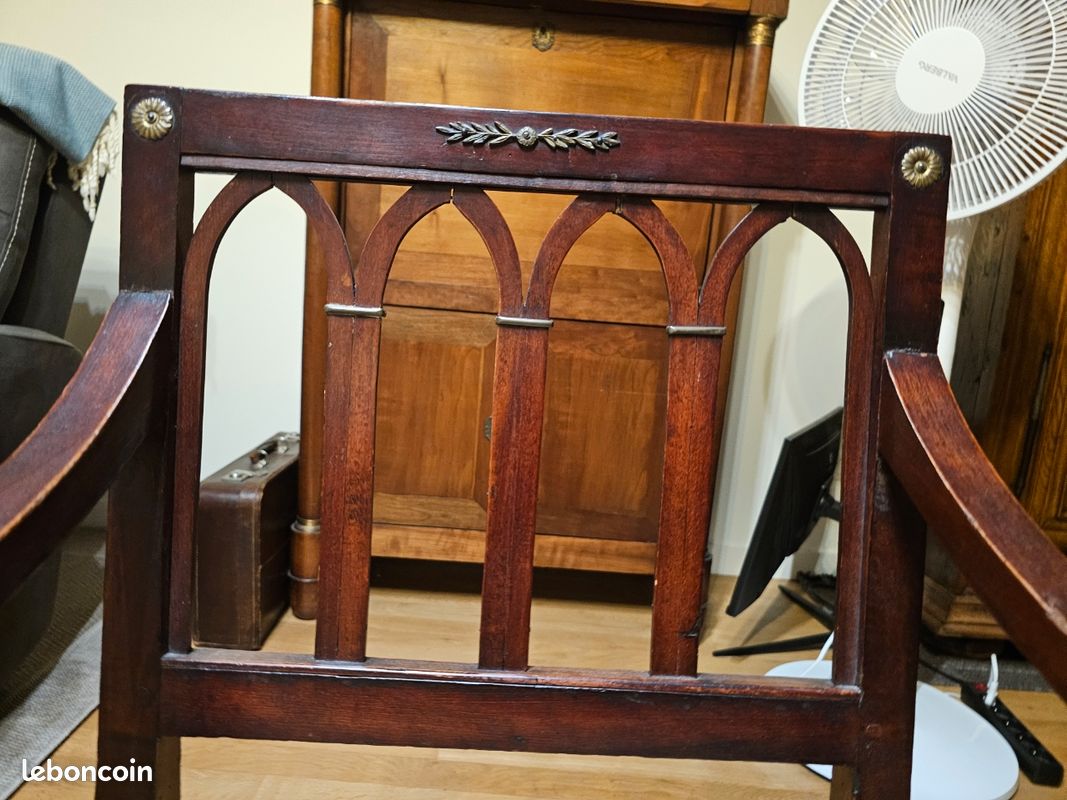 Chaise retour d'égypte retapissée années 1980 (image 3)