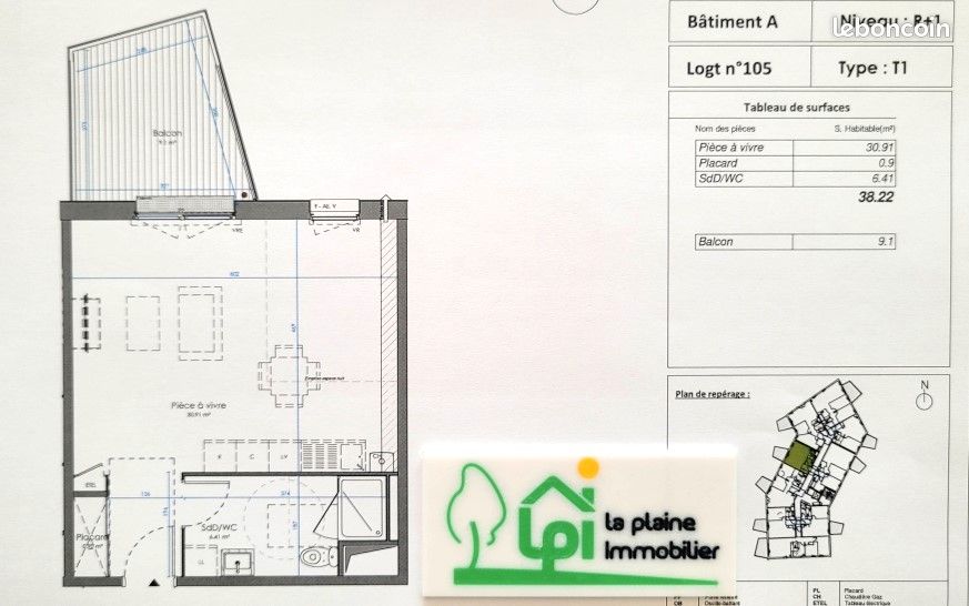 Appartement 1 pièce 38 m² · à Épron · 38 m² · 183 900 €