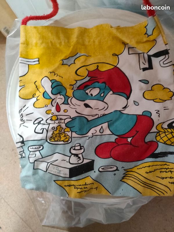Un sac en tissus schtroumpf vintage kat41 (image 1)