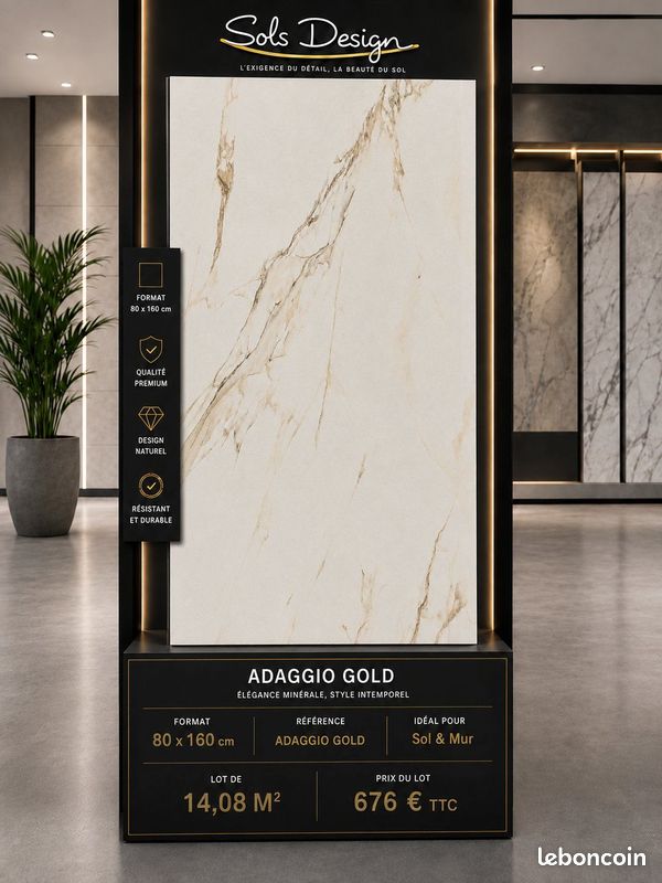 🔥CARRELAGE GRAND FORMAT ADAGGIO GOLD 80x160🔥 (image 1)