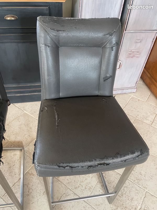 Chaises de bar H et H anthracite à recouvrir. Cd549 (image 5)