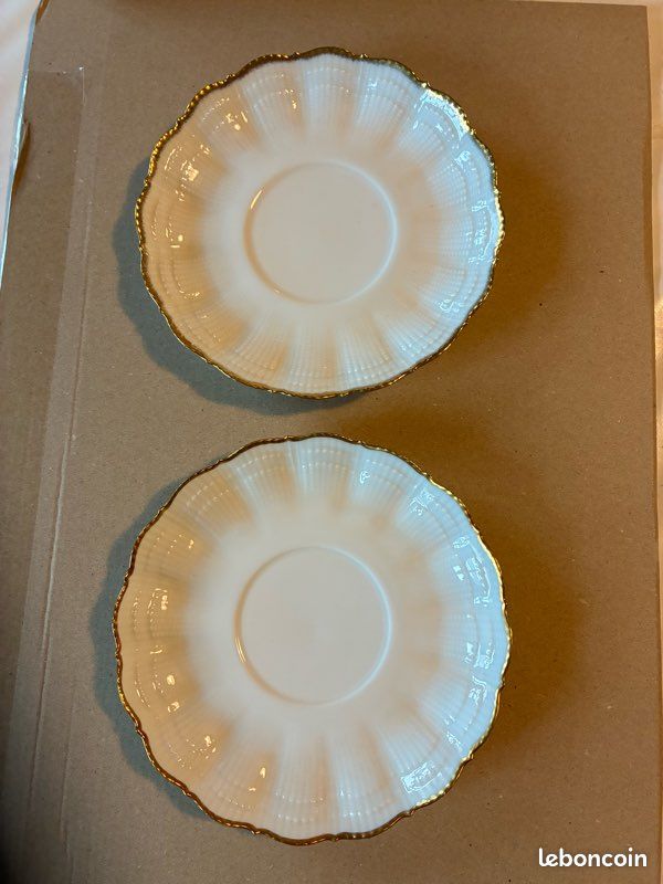 Soucoupes petites assiettes bord doré Giraud porcelaine de Limoges (image 8)