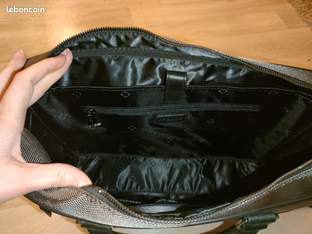 Porte document/sacoche PC portable Azzaro -Marron foncé (ref