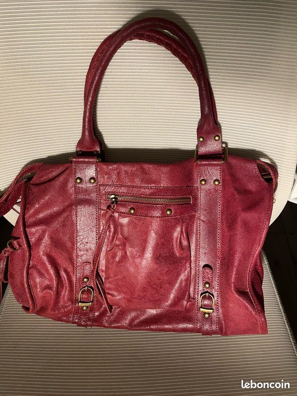 Sac à main en cuir brossé SANDSTORM Rouge Accessoires Bagagerie