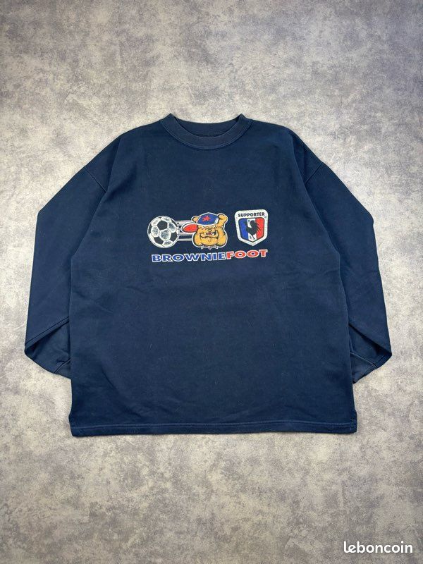 Pull Brownie vintage 00s marine FootBall France made in France - L (image 2)