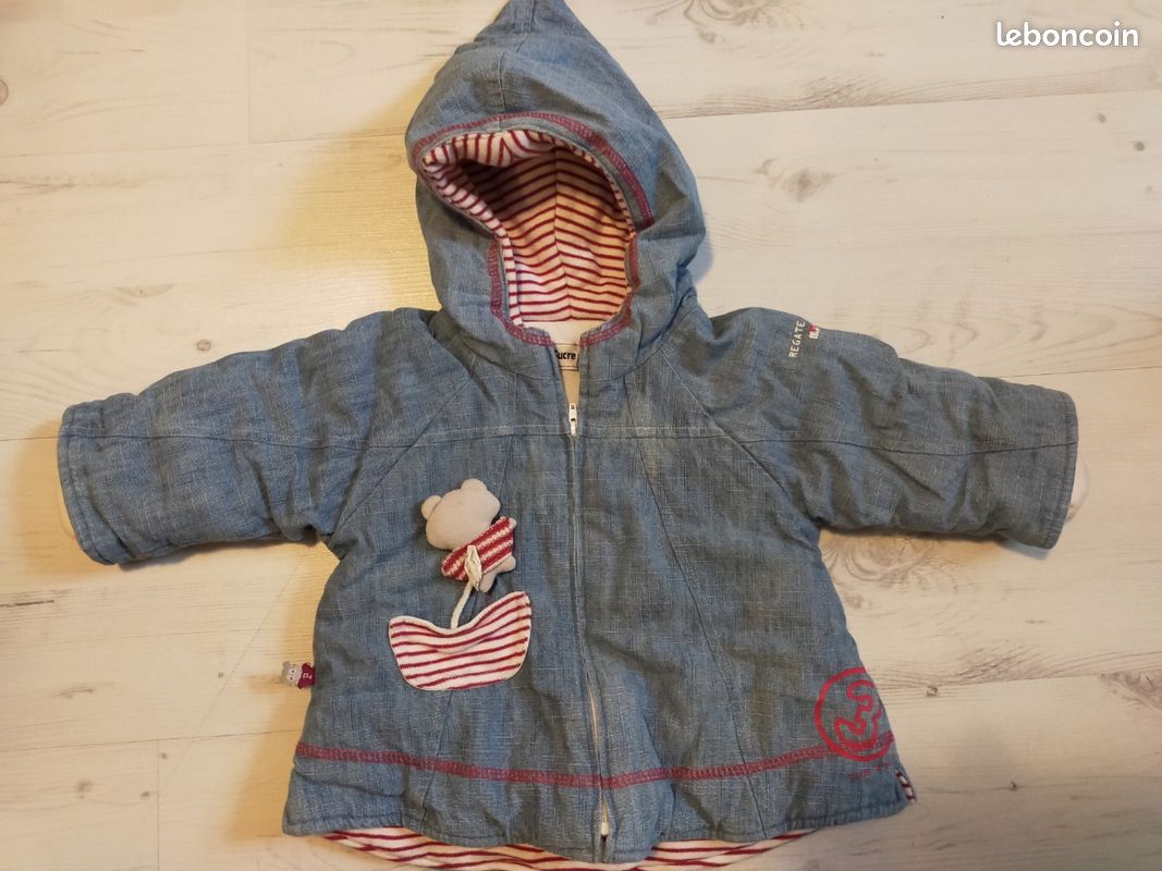 Manteau chaud avec gants 3 mois sucre d'orge (image 1)