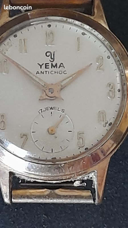 Montre Vintage YEMA Antichoc Mécanique - Cadran Bleu, Boîtier 26mm - Femme - Occasion TB