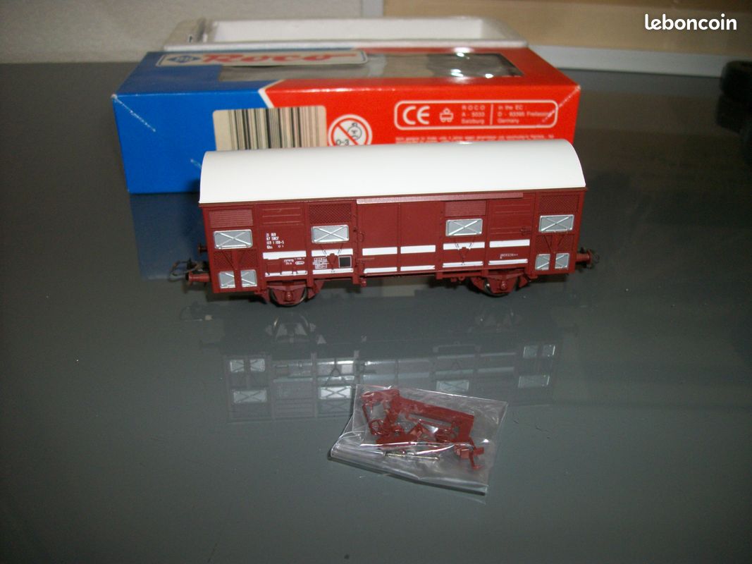 Wagon Couvert Roco CFL 46828 - Échelle HO, Gris, Neuf - Modèle 1bis