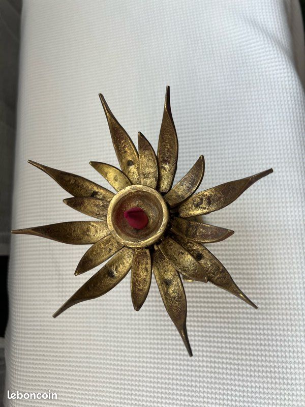 Fleurs de lotus brule encens en bronze (image 6)