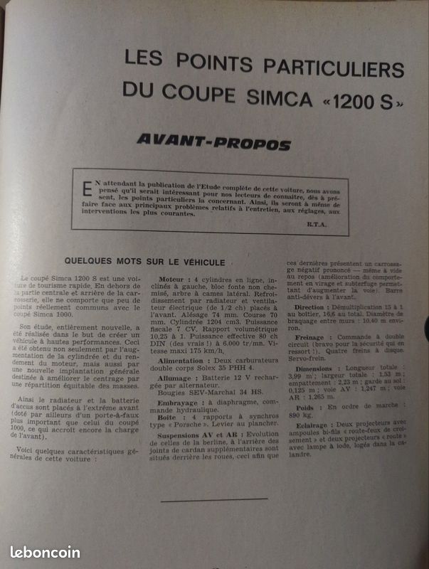 Revue technique Simca 1100 (image 3)