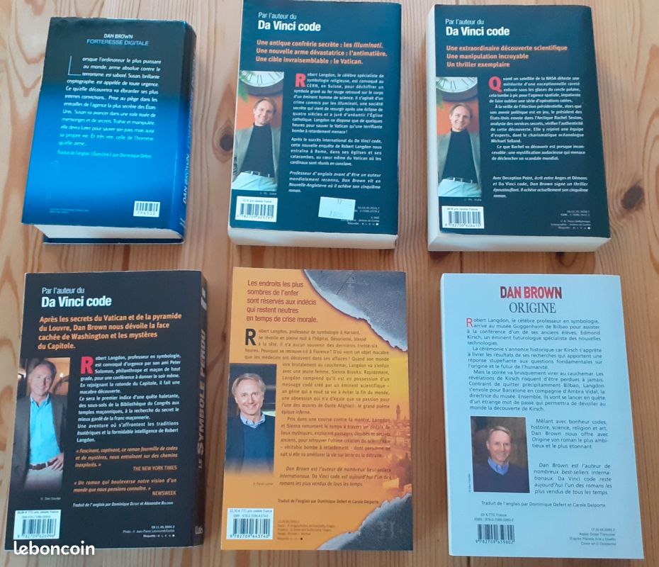 Lot 6 livres de Dan BROWN (grands formats) (image 2)