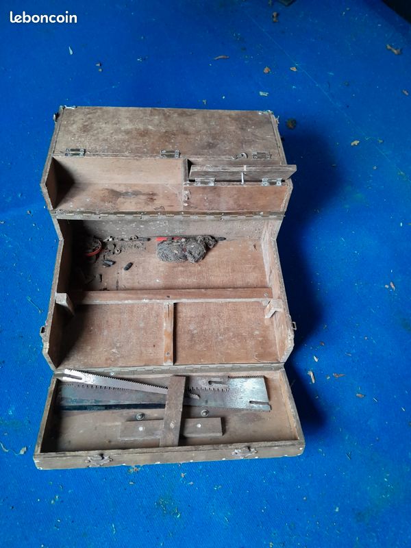 Malette en bois d'outils de menuisier vintage (image 3)