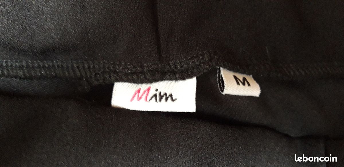 Pantalon jeggings noir bande rouge Mim (image 5)