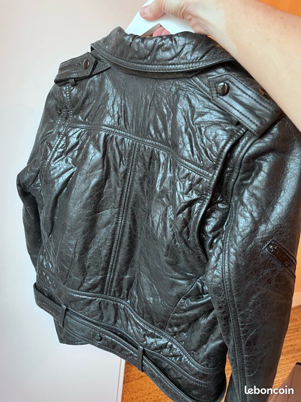 Veste Blazer Simili Cuir Noir The Kooples - Taille S - Occasion Très Bon état