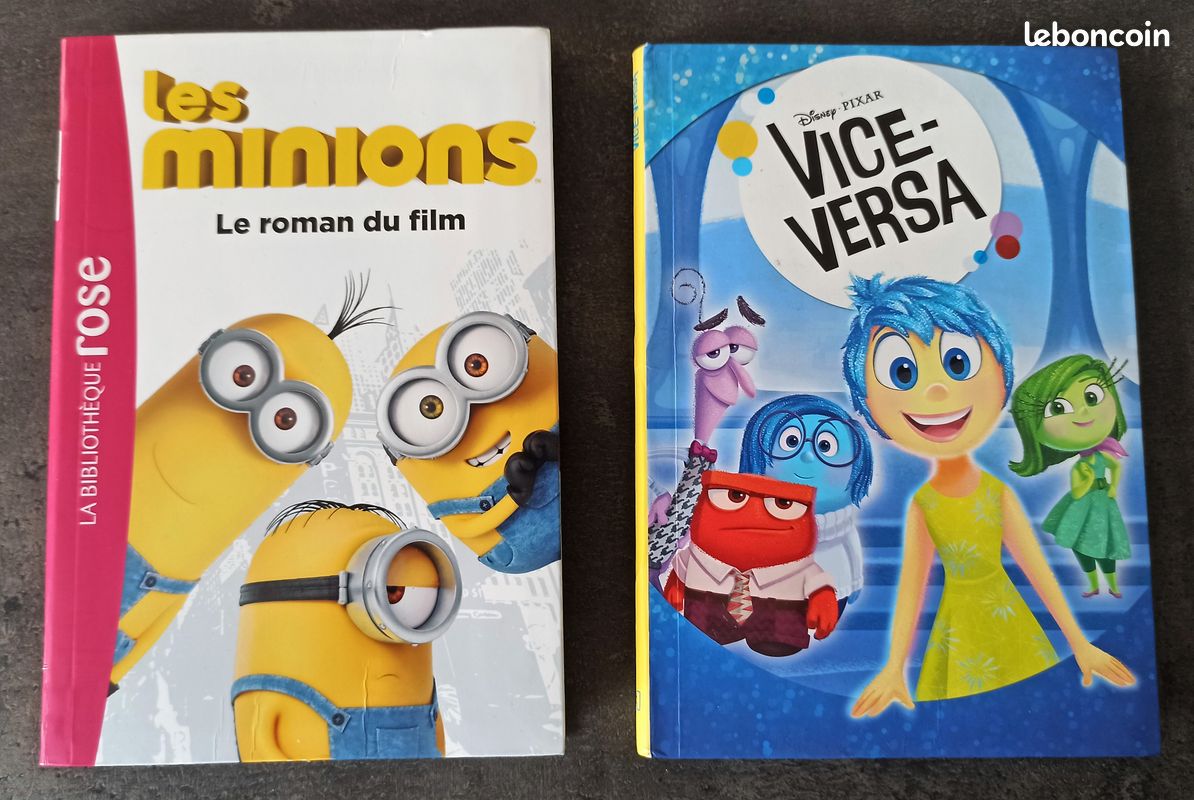 🎬 Lot 2 Livres : Les Minions + Vice-Versa (Disney Pixar) - Bibliothèque Rose (image 2)