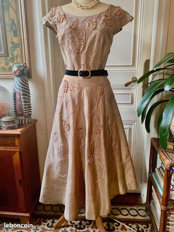 Robe Maxi Vintage Viscose - Taille 40-42 - Multicouleurs - Très Bon état