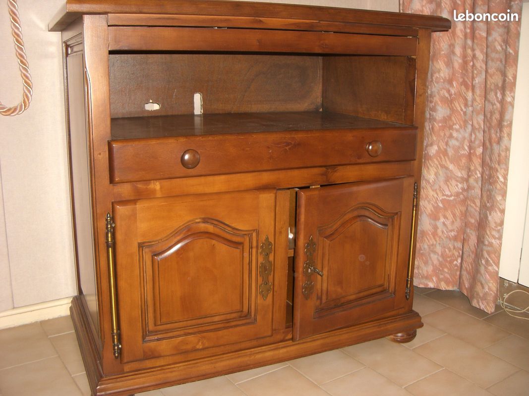 Meuble télé et DVD en bois (image 1)