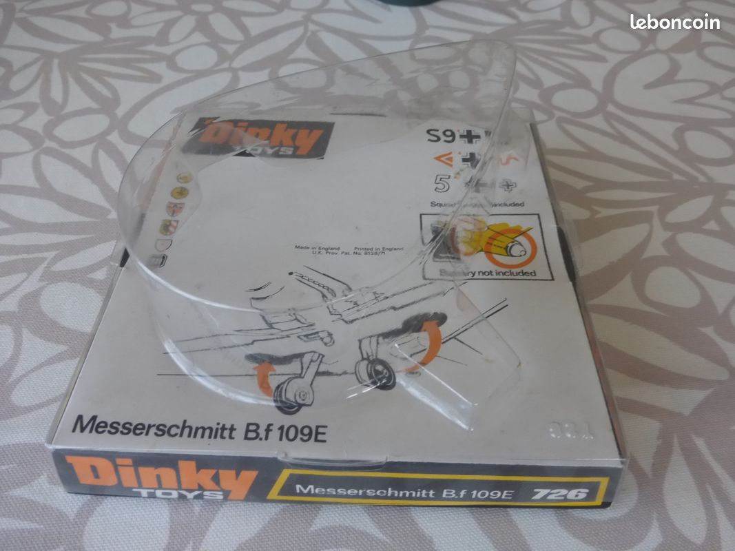 Dinky Toys 726 Messerschmitt Avion Chasseur, Moteur Fonctionnel, Boîte Reproduction