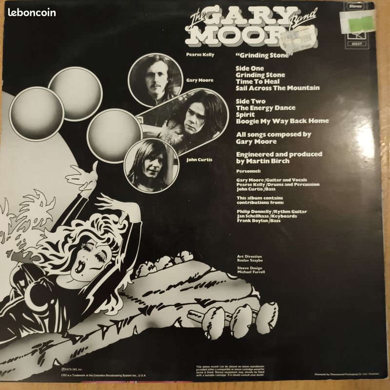 Vinyle 1973 UK. The Gary Moore Band. Grindin Stone. CBS (image 2)