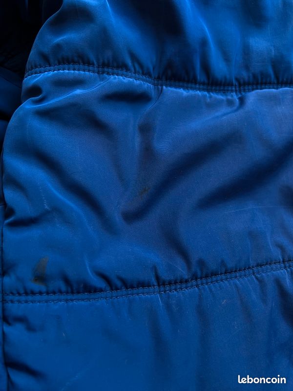 Manteau fille bleu marine pailleté à capuche imitation fourrure amovible - navy | Tape à l'oeil