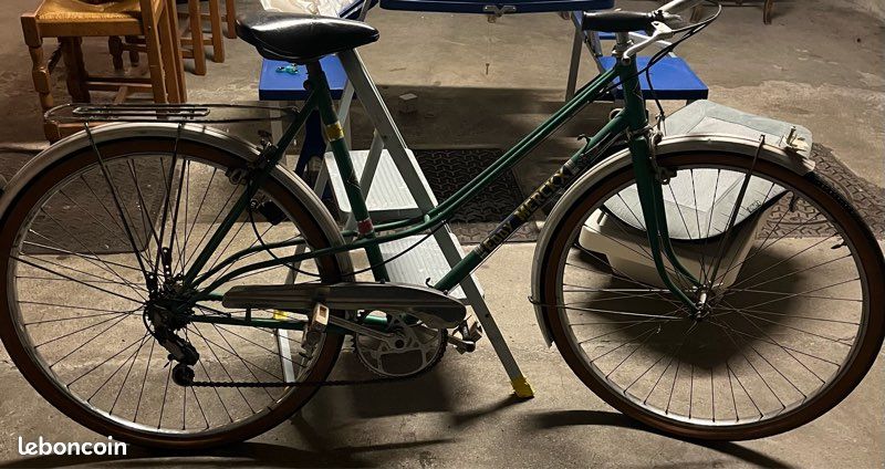 Vélo de ville vintage femme vert - Type demi-course / rétro (image 2)