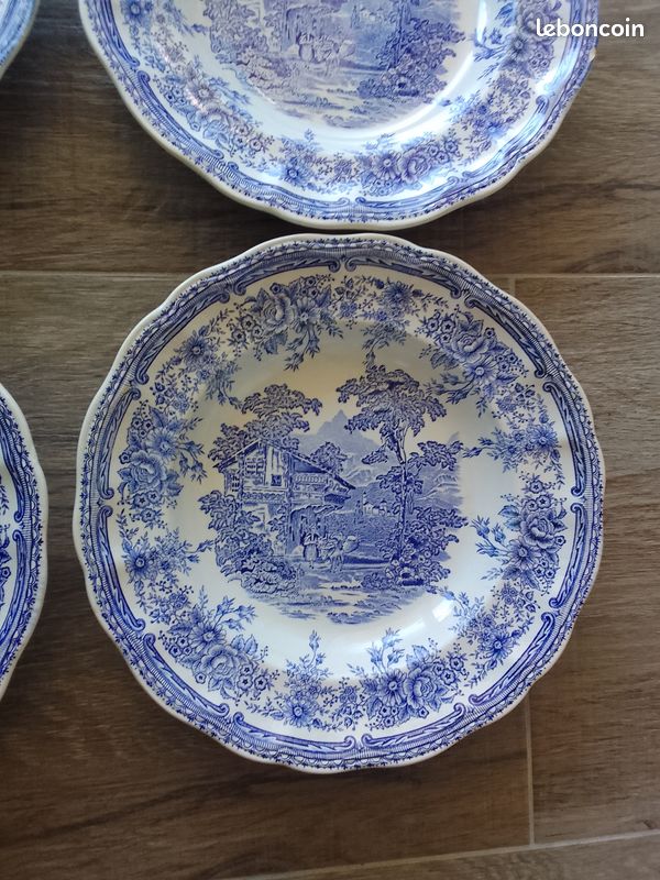 4 assiettes creuse grand feu luneville modele the cottage (image 3)