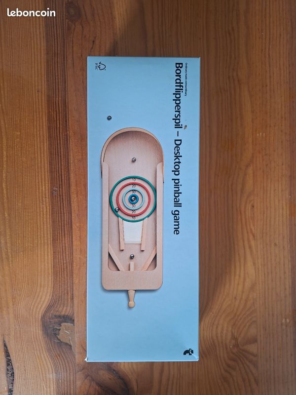 Jeu bois Pinball flipper avec billes (image 2)