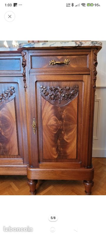 Buffet Bas Gautier En Bois Massif - Marron - Dimensions 156x45x80 Cm - Bon état