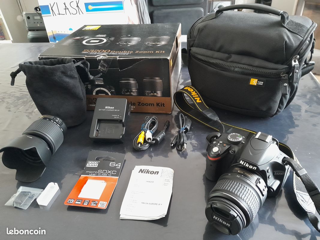 Appareil photo reflex NIKON D3200 Double zoom Kit (image 1)