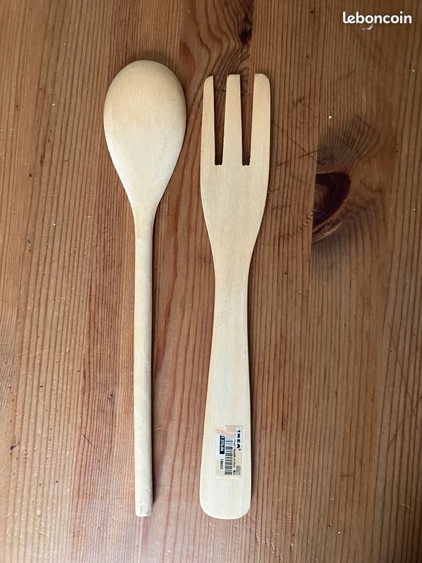 Couverts à salade ou grillade bois Ikea (image 2)