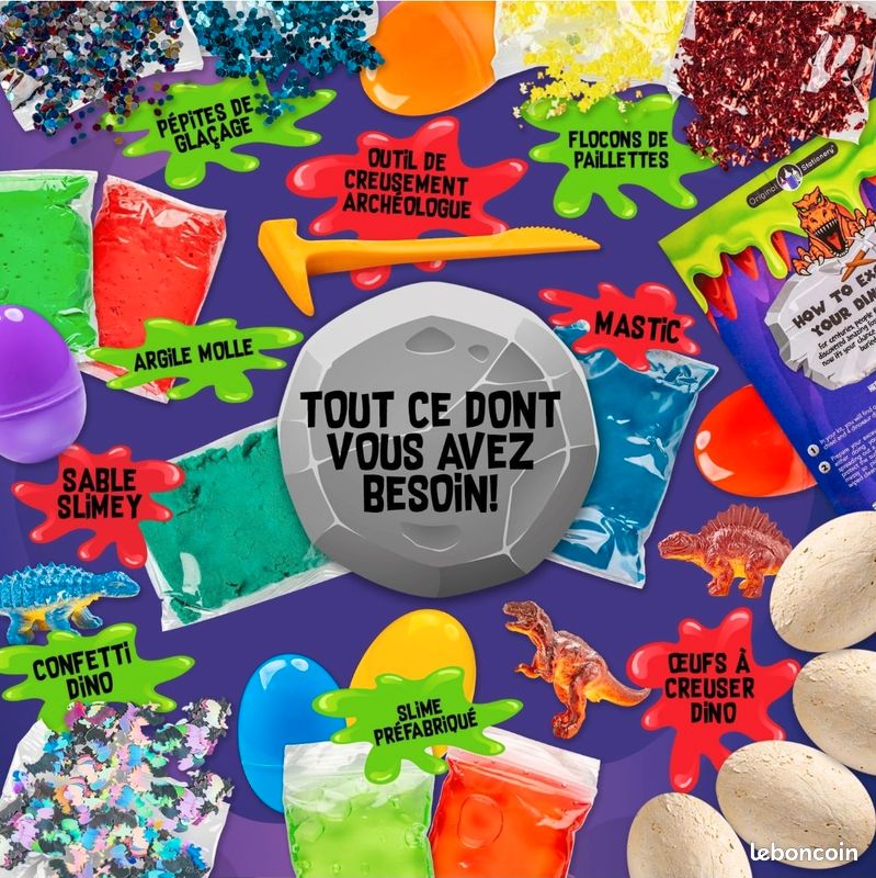 EARTH'SCODE Kit de fouille d'œufs de dinosaure, archéologie, cadeau de fête scientifique pour enfants âgés de 3 à 12 ans