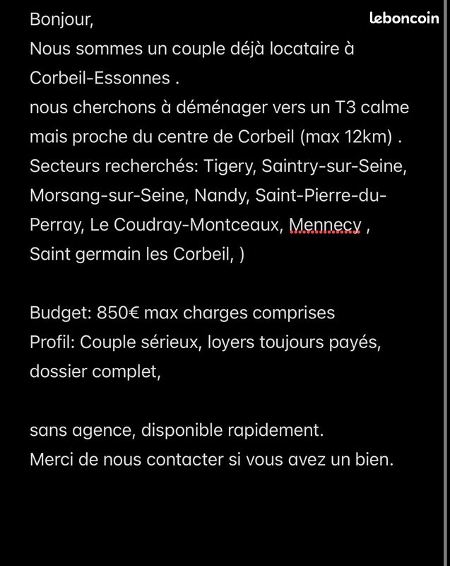 Appartement 3 pièces 70 m² · à Corbeil-Essonnes · 70 m² · 1 090 €/mois