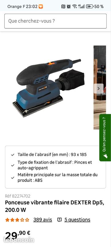 Ponceuse vibrante Dexter (image 1)