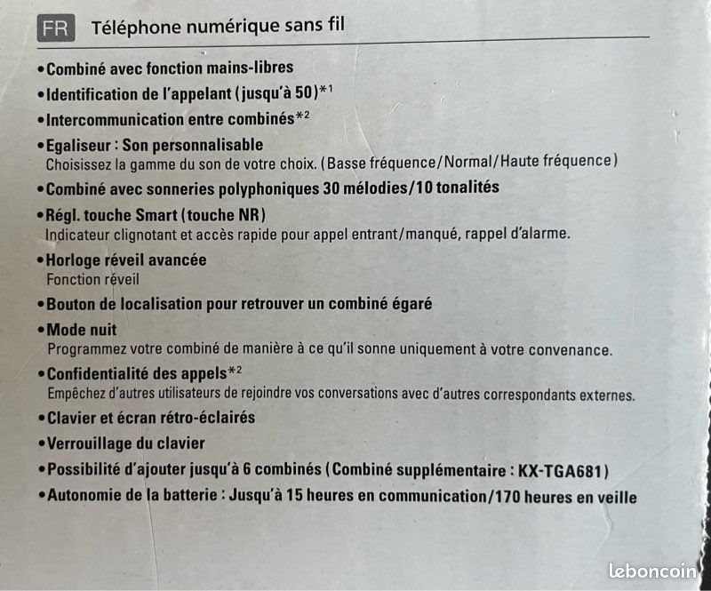 Téléphone sans fil neuf panasonic (image 3)