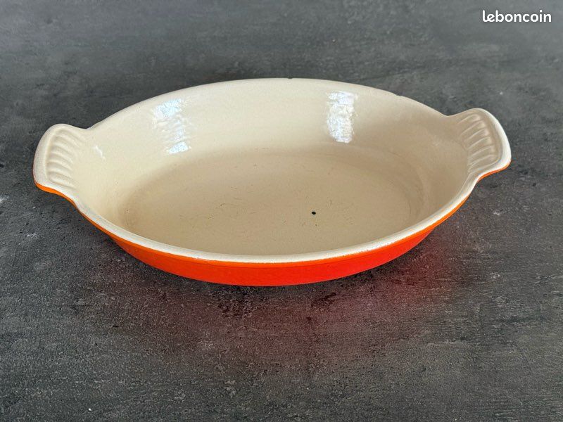 LE CREUSET GRANDE Cocotte EN Fonte OVALE Vintage MODELE N°F ORANGE ø 30 CM N°2 EUR 49,99