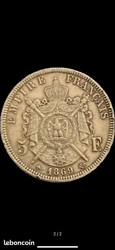 Pièce Commémorative France – King Napoléon 1871 En Laiton Plaqué Argent 925, Pochette