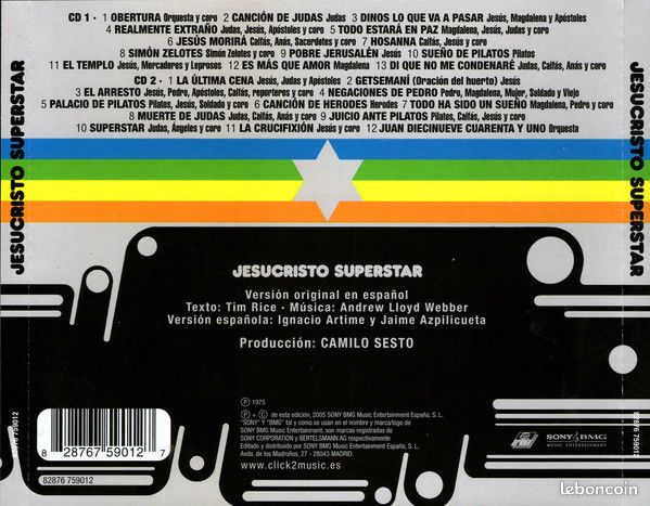 CD- Camilo Sesto / Teddy Bautista / Angela Carrasco – Jesucristo Superstar (Versión Original En Español) (image 5)