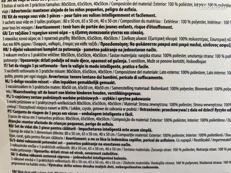 Lot 3 sacs de voyage gain de place Packd (image 3)