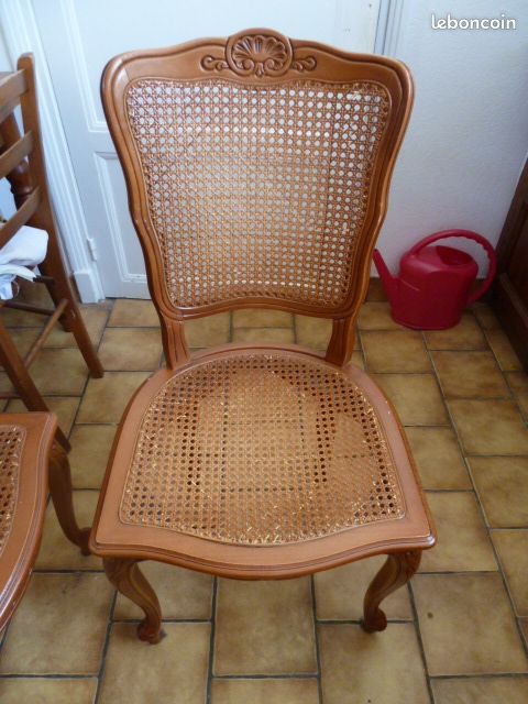 4 chaises bois assisse en paille (PLOEMEUR - 56) (image 4)