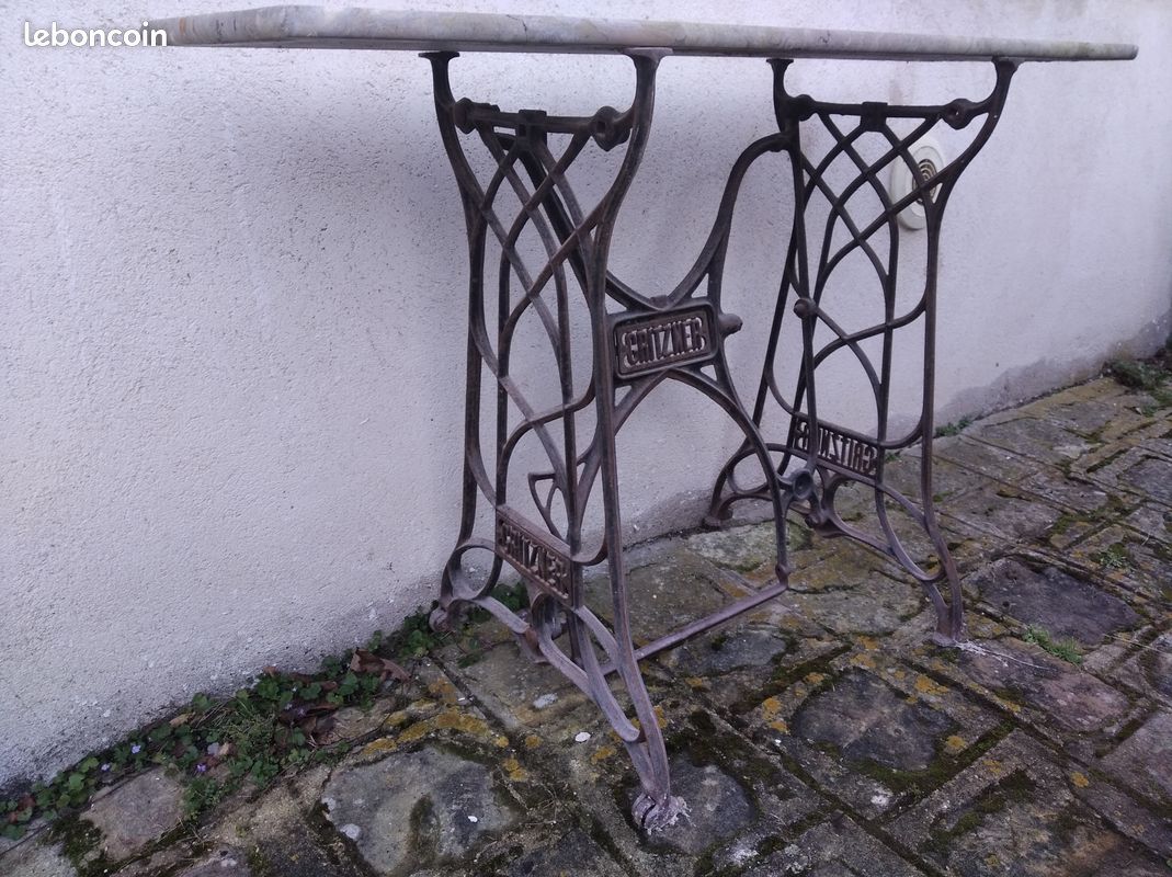 Ancien support en fer forgé Gritzner pour création meuble console ou table (image 1)