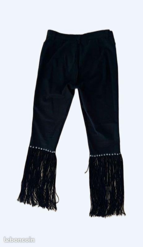 Pantalon Capri Noir Femme Taille 13 - Coupe Courte En Polyester - État Impeccable
