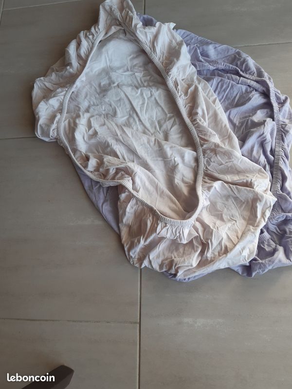 2 draps housse 60x120 parme et blanc (image 3)