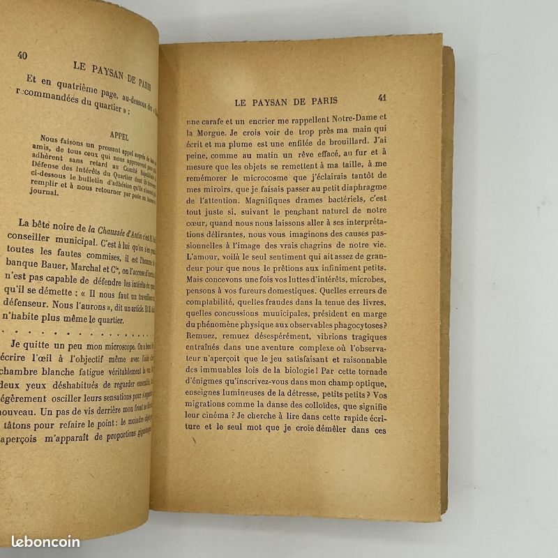Livre édition Originale Louis ARAGON Le Paysan De Paris - Reliure Signée Sur Pur Fil - Très Bel état