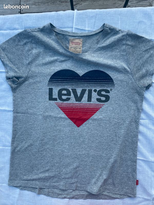 T-shirt gris imprimé Levis fille 14 ans (image 5)