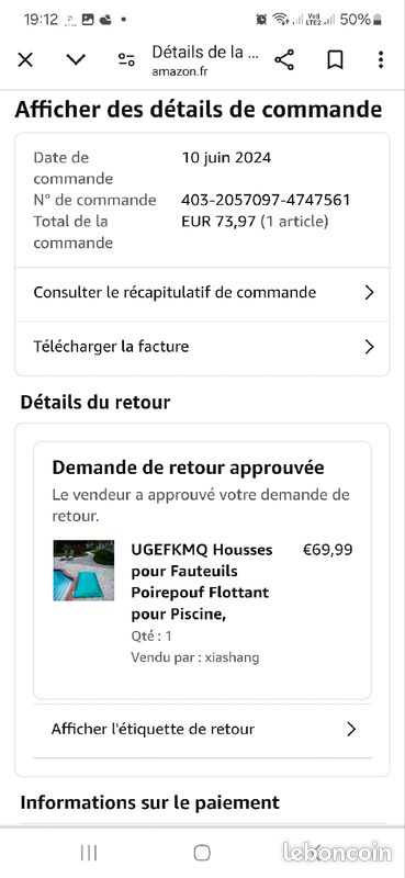 Pouf géant bleu xxl piscine étanche neuf avec étiquette (image 2)