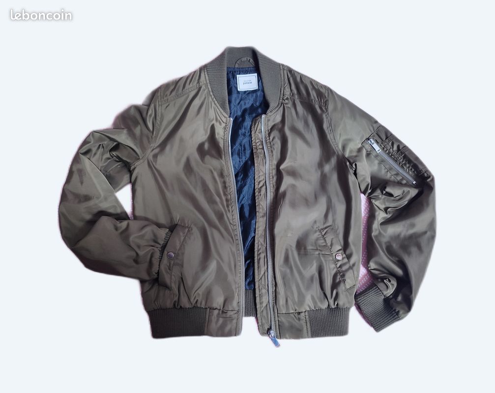 Veste Bomber Femme Taille S - Marque Pimkie - Couleur Kaki - Occasion En Très Bon état