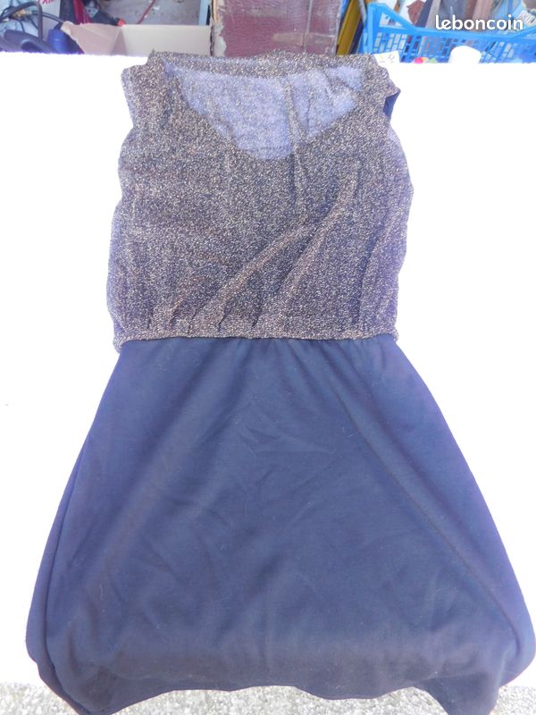 Robe chic noire et bleu (image 4)