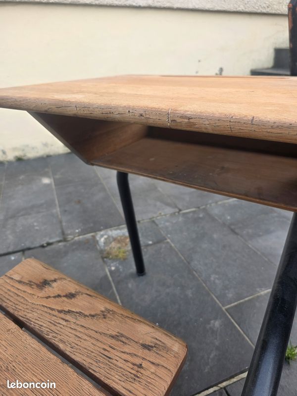 Banc d'écolier chêne (image 8)